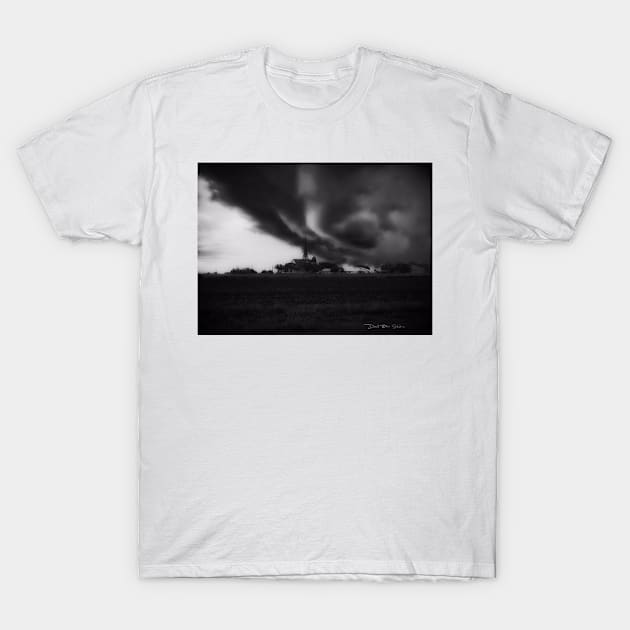 Riders On The Storm - Black And White T-Shirt by davidbstudios